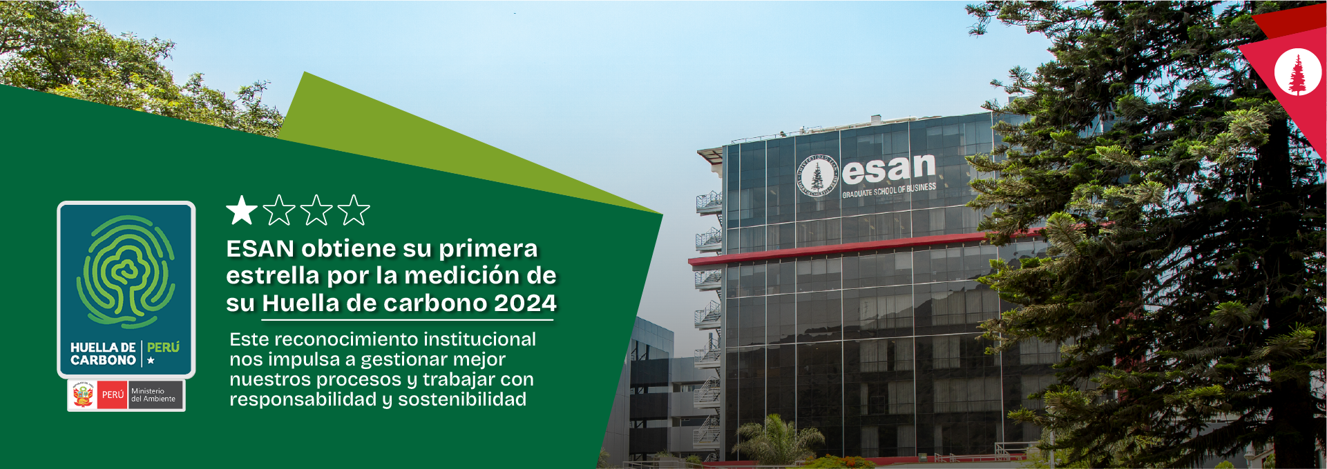 ESAN recibe su primera estrella del MINAM por medir su Huella de Carbono 2024